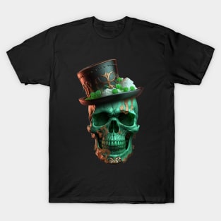 St.patrick day Leprechaun Irish sugar Scull t-shirt T-Shirt